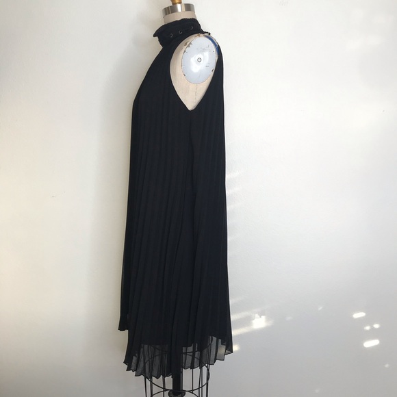 M.S.S.P. M pleated black dress Ss M - Picture 3 of 7